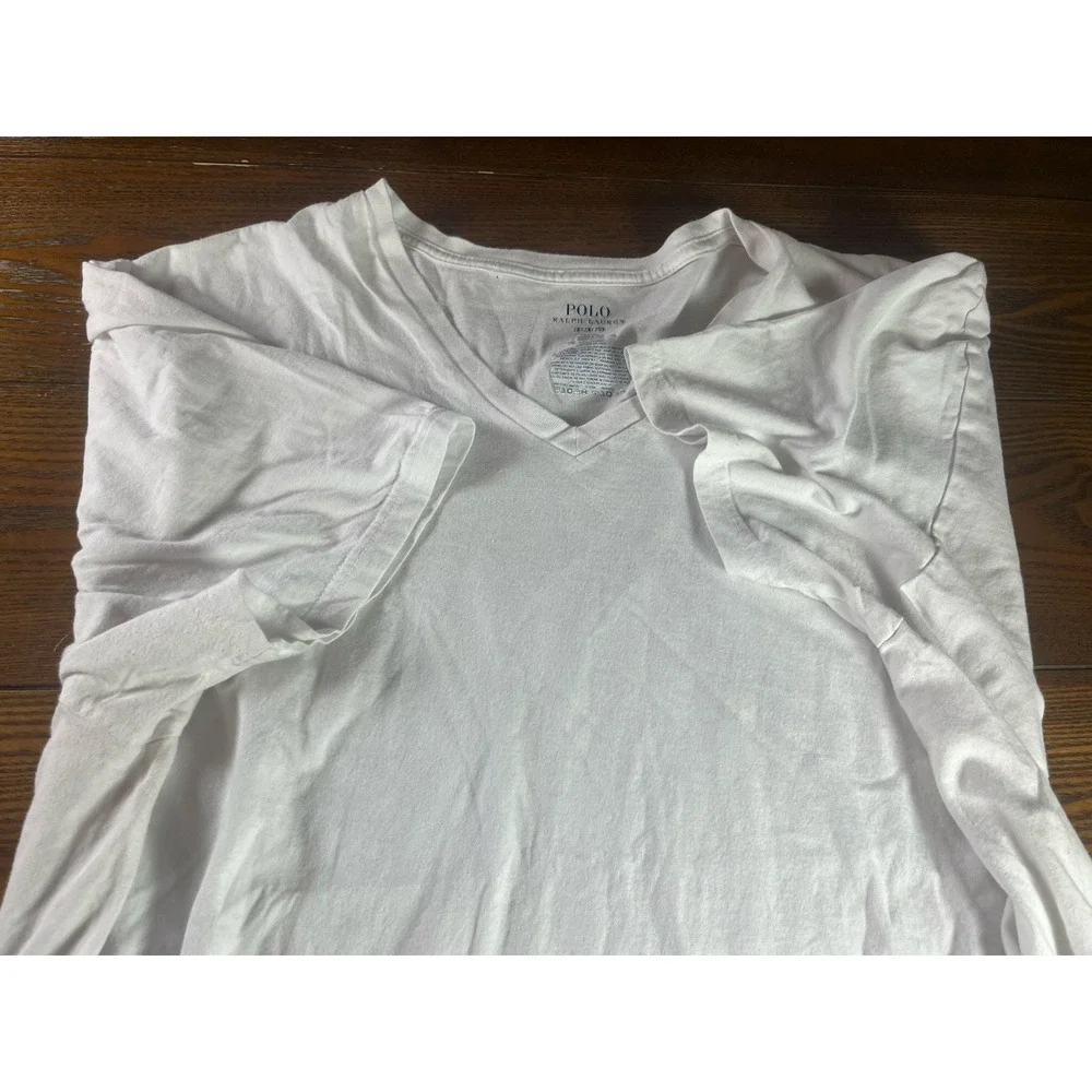 Polo Ralph Lauren Shirt Mens 2XL Short Sleeve V Neck Casual Outdoors White